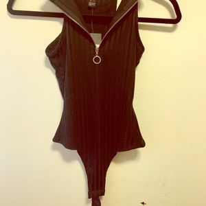 One piece black body suit